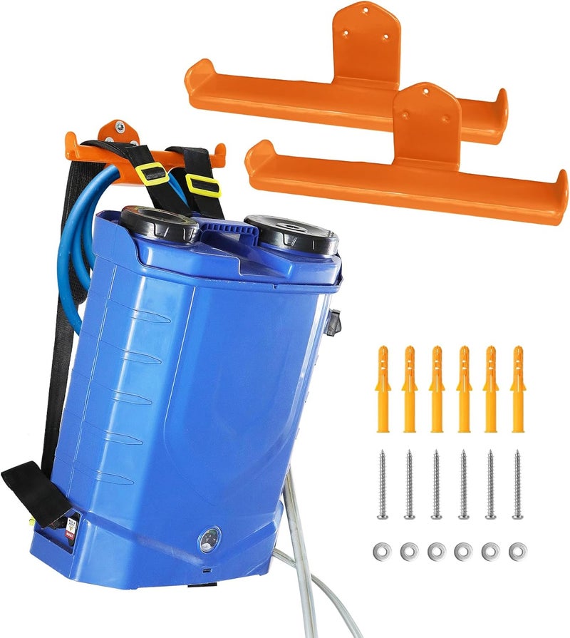 OSROENE Backpack Leaf Blower Hanger with Tube Hook, 2 Pack Backpack Sprayer Wall Mount, Heary Duty Chainsaw Wall Mount Stand Accessories Garage Organization Storage - Image 3
